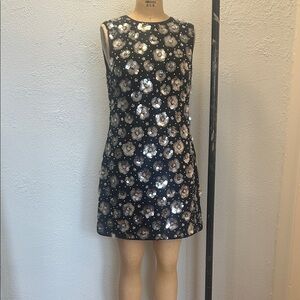 Milly Black and clear Sequin Mini Dress